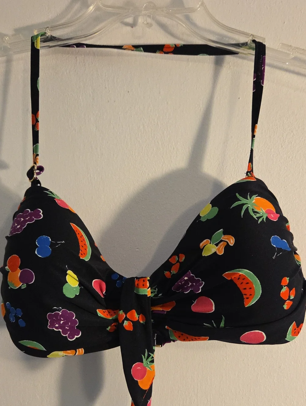 Kate Spade Black Bikini With Bright Color Fruit Print